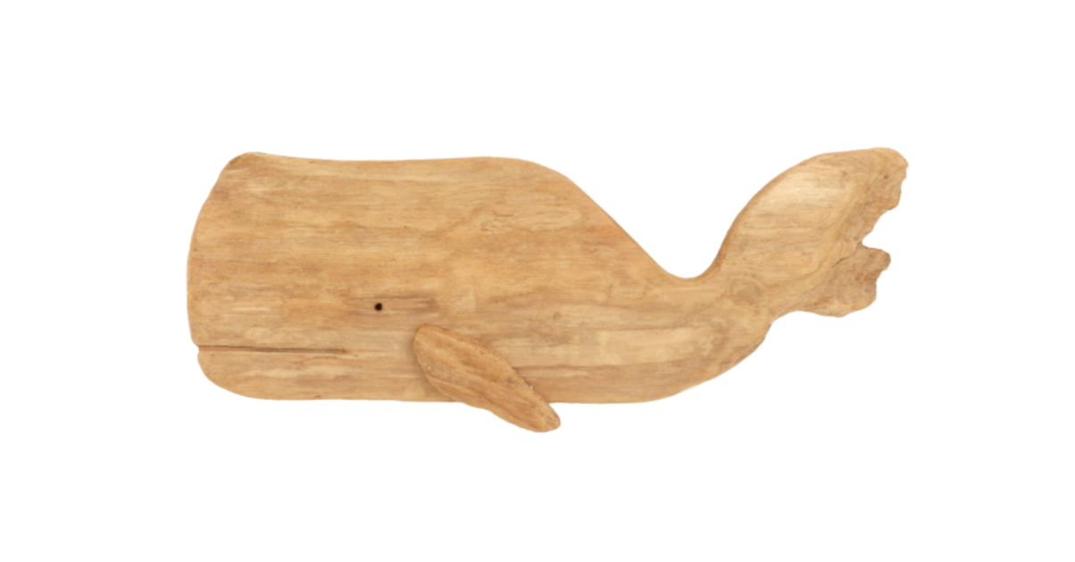 Sculpture Murale Baleine En Bois Flotté – Fait Main – Art Rustique